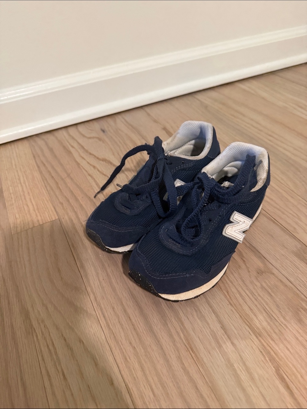 New Balance Kids Navy and White Sneaker Shoes